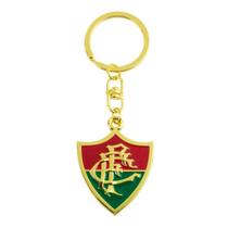 Chaveiro Dourado Escudo Time 4cm - Fluminense