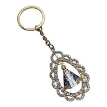 CHAVEIRO DOURADO nossa senhora APARECIDA STRASS MOSQUETÃO