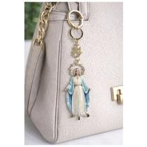 Chaveiro Dourado Nossa Senhora das Graças com Strass