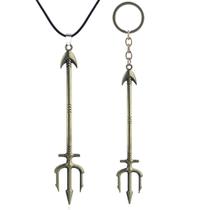 Chaveiro e pingente Aquaman Trident Design Chaveiro e pingente Aquaman Trident Design