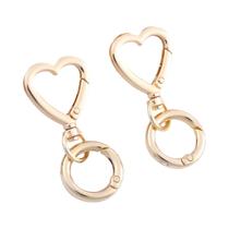 Chaveiro Em Forma De Coração De Metal 2 Peças DIY Fivela Suspensa Clipe De Anel De Chave Acessórios