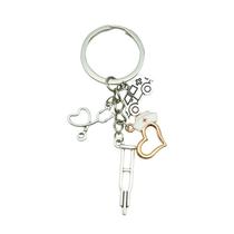 Chaveiro em liga de zinco com tema médico com ambulância 3x8,9 cm Chaveiro em liga de zinco com tema médico com ambulância 3x8,9 cm