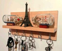 Chaveiro em MDF, várias cores, com 6 Porta Chaves e Suporte Multiuso