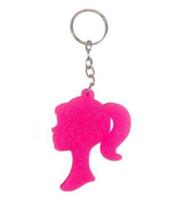 Chaveiro Emborrachado Barbie Rosa Com Glitter Loop - LC