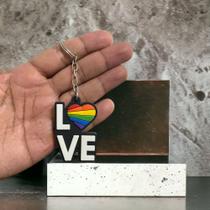 Chaveiro Emborrachado Love Pride Gay Cores Arco Íris Lgbt