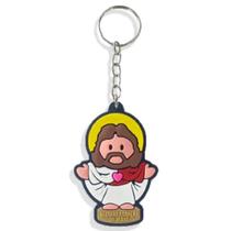 Chaveiro emborrachado sagrado coração de jesus imagem religiosa individual