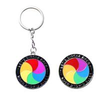 Chaveiro esmaltado Chaveiro giratório com roda de cores