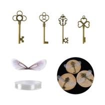 Chaveiro Esqueleto Com Asas De Libélula Efeito Realista Vintage Para Decorações De Quarto,