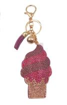 Chaveiro Estiloso com Strass e Couro Formato Sorvete Chaveiro Estiloso com Strass e Couro Formato Sorvete