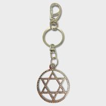 Chaveiro Estrela de Davi Em Metal Níquel Aro 14 Cm Chaveiro Estrela de Davi Em Metal Níquel Aro 14 Cm