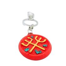 Chaveiro Exu E Pomba Gira Tridente Vermelho Em Resina 13 Cm