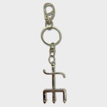 Chaveiro Exu Tridente Em Metal Níquel Aro 15 Cm Chaveiro Exu Tridente Em Metal Níquel Aro 15 Cm