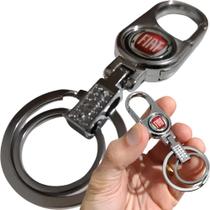 Chaveiro Fiat Mosquetão Metal Argola Dupla Articulado Acessório Chave Carro Bolsa Chaveiro Fiat Mosquetão Metal Argola Dupla Articulado Acessório Chave Carro Bolsa