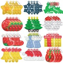 Chaveiro Fidget Toy SHUIHU - Mini Push Pop Bubble de Natal