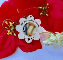 Chaveiro Flor com Espelho 28 unidades MDF BC, decoração, mãe, dia das mulheres Chaveiro Flor com Espelho 28 unidades MDF BC, decoração, mãe, dia das mulheres