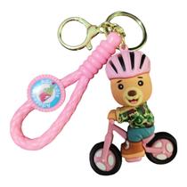 Chaveiro Fofinho Bike Rosa Emborrachado Realista 3D G 54