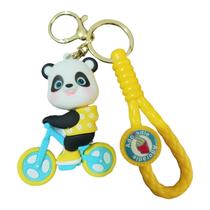 Chaveiro Fofinho Panda Bike Emborrachado Realista 3D G 60