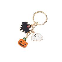 Chaveiro fofo fantasma de Halloween e esmalte de metal de abóbora 11g