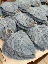 Chaveiro Folha Azul - Macramé - 30 unidades