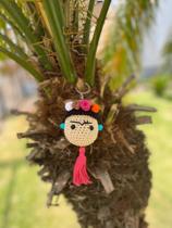 Chaveiro Frida Kahlo Crochê em Algodão