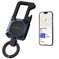 Chaveiro, funciona com o Apple Find My, chaveiro pesado, abridor de garrafas, mosquetão, chaveiros de carro com rastreador GPS, localizador de chaves, rastreador Bluetooth para bagagem, crianças, bolsas e muito mais, recarregável, azul