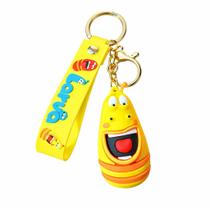 Chaveiro Funny Bug Cartoon PVC Laughable Yellow Color