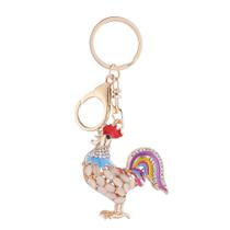 Chaveiro Galo colorido com strass de cristal