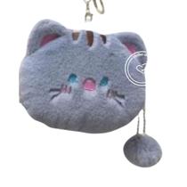 CHAVEIRO GATINHO FOFO DE METAL, COM PELUCIA. Cor:Cinza