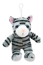 Chaveiro Gato Cinza Com Peso 22cm - Pelúcia