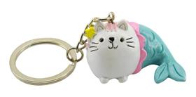 Chaveiro Gato Sereia Verde 3cm Chaveiro Gato Sereia Verde 3cm