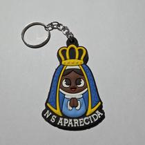 Chaveiro geek emborrachado n. s. aparecida 3 (ls236)