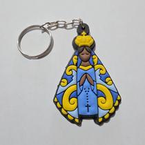 Chaveiro geek emborrachado n. s. aparecida vitral (ls058)
