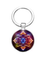 Chaveiro Geometria Sagrada em Cores Estilo Mandala