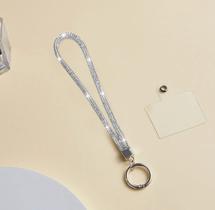 Chaveiro Glitter Strass Cordão de Pulso Anti Perca Celular / Chaves / Crachá Corda Anti perda Cristal Brilhante Moda