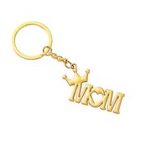 Chaveiro Gold MOM com coroa, elegante chaveiro de metal para M