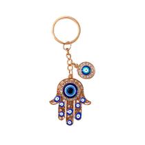 Chaveiro Hamsa Hand Evil Eye Blue Crystal para mulheres e homens