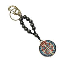Chaveiro Hematita Dezena Medalha de São Bento resinado AR5653 Chaveiro Hematita Dezena Medalha de São Bento resinado AR5653