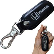 Chaveiro Honda Couro Preto Chave Carro Mosquetão Gancho Chaveiro Honda Couro Preto Chave Carro Mosquetão Gancho