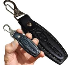 Chaveiro Hyundai Couro Preto Mosquetão Acessório Chave Carro Bolsa Luxo Presente Chaveiro Hyundai Couro Preto Mosquetão Acessório Chave Carro Bolsa Luxo Presente