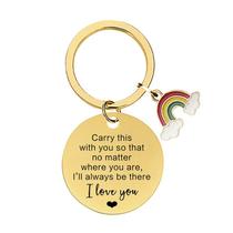 Chaveiro I Love You Rainbow Motivational em Aço Inoxidável Chaveiro I Love You Rainbow Motivational em Aço Inoxidável