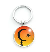 Chaveiro Islã Lua e Estrela no por do Sol Símbolo do Islamismo