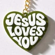 Chaveiro Jesus Loves You Coração Presente Cristão Evangélico Católico