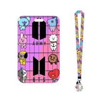 Chaveiro Kawaii BT21 Cooky - Porta Cartão e ID com Capa Protetora Anti-Perda