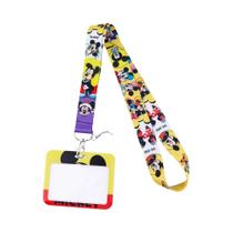 Chaveiro Lanyard Mickey Stitch Para Crianças, Suporte Horizontal Para Cartão De Identidade E Cartão