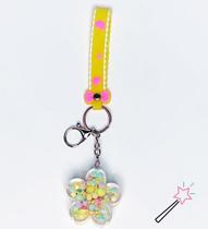 Chaveiro Líquido Glitter Sakura Flor de Cerejeira Cor:Amarelo Chaveiro Líquido Glitter Sakura Flor de Cerejeira Cor:Amarelo