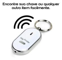Chaveiro Localizador de Chaves com Sensor de Áudio Assobio e Alarme Sonoro com Lanterna Embutida
