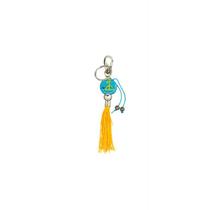 Chaveiro Logunede Com Ofa Amarelo e Azul em Murano16 Cm Chaveiro Logunede Com Ofa Amarelo e Azul em Murano16 Cm