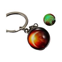Chaveiro Luminoso Do Sistema Solar Brilha No Escuro Galáxia Nebulosa Lua Terra Sol Bola De Vidro