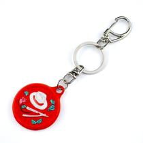 Chaveiro Maria Navalha Vermelha e Branco 13 cm em Resina