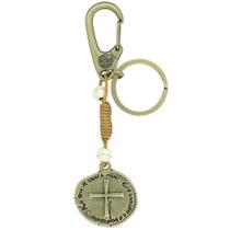 Chaveiro Medalha das Duas Cruzes Pedra Cerâmica - Armazém Católico